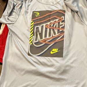 Nike Silver T-Shirt with Neon Graphic